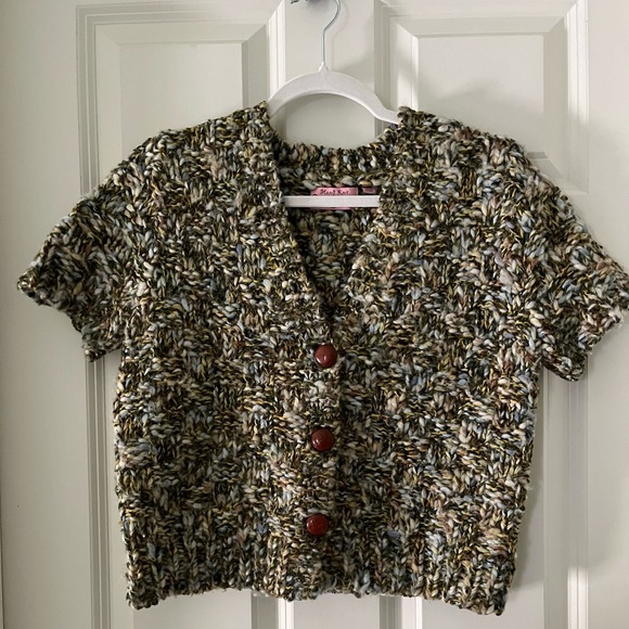 Anthropologie Sweaters - Anthropologie Handknit by Dollie Chunky Button
Down short sleeve Sweater size S